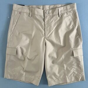 NWT J. Lindeberg Lawrence Micro Twill Beige‎ Khaki Regular Fit Golf Shorts